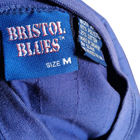 Vintage Men's Medium T-shirt 1980's Bristol Blues Henley Polo Shirt Ribbed - Picture 5 of 5